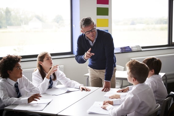 Education - Teacher and group of students